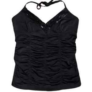 Forever 21 Sequin Trim Halter Top